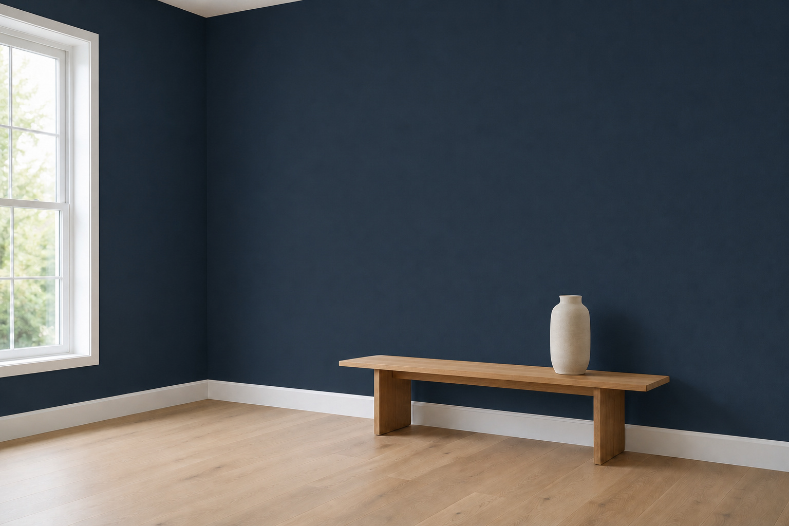 Room with both walls painted Deep Ocean