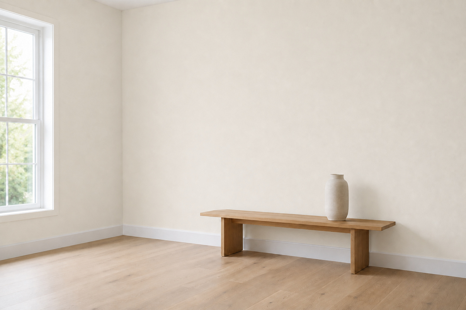 Room with both walls painted Lexicon Half