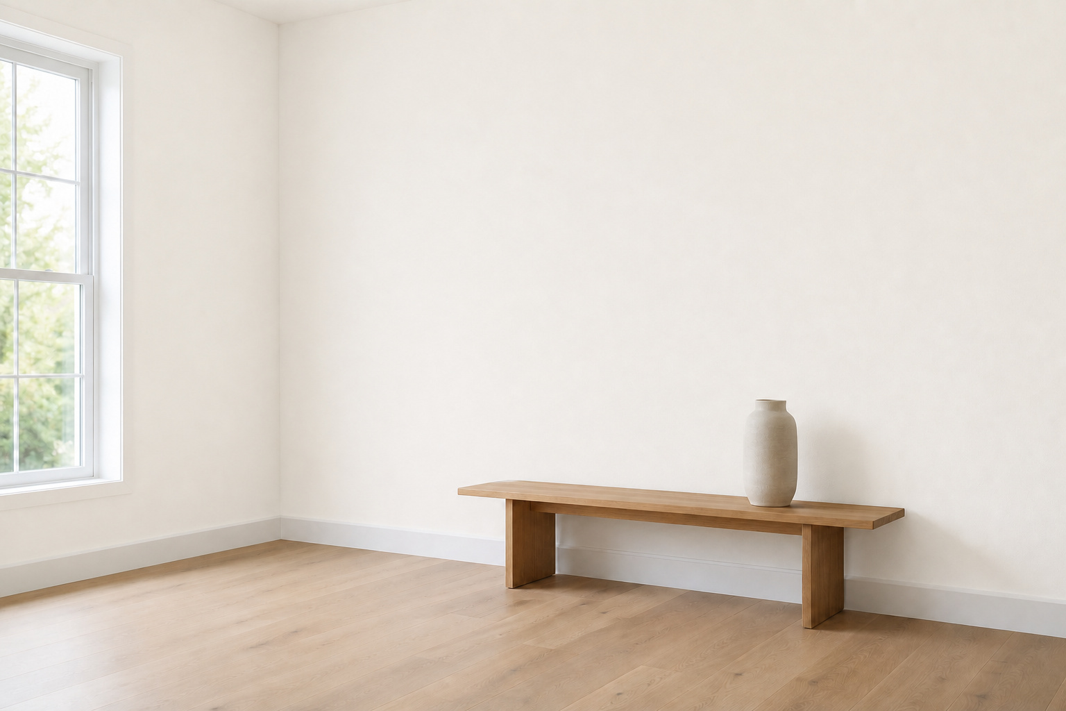 Room with both walls painted Natural White