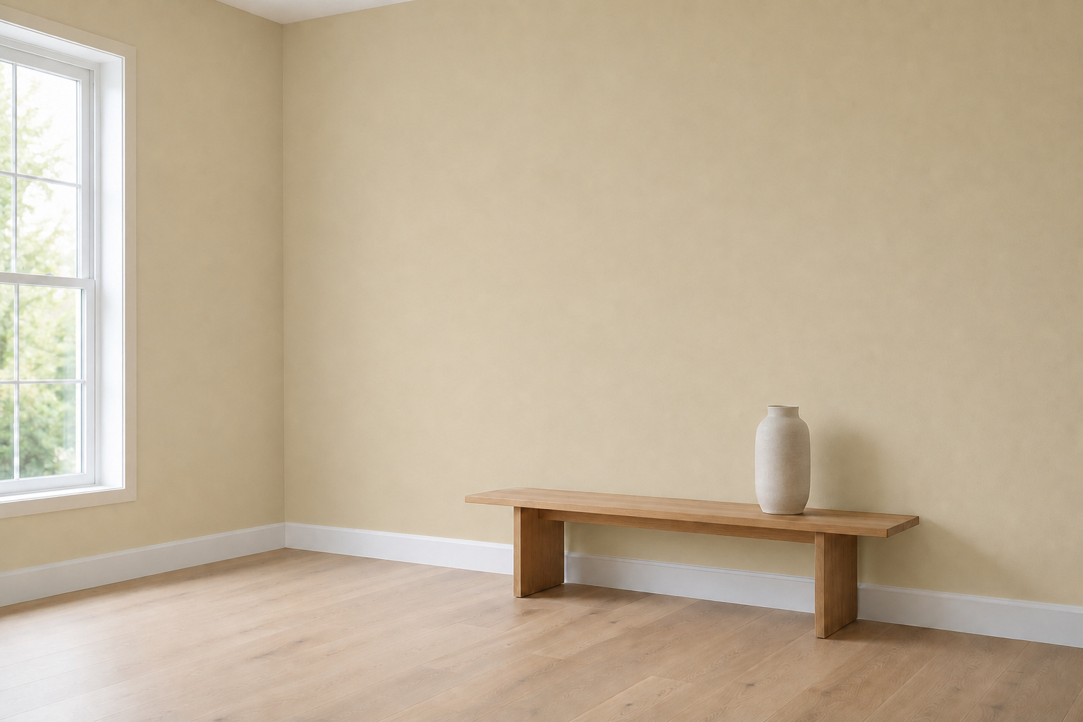 Room with both walls painted Sandbank