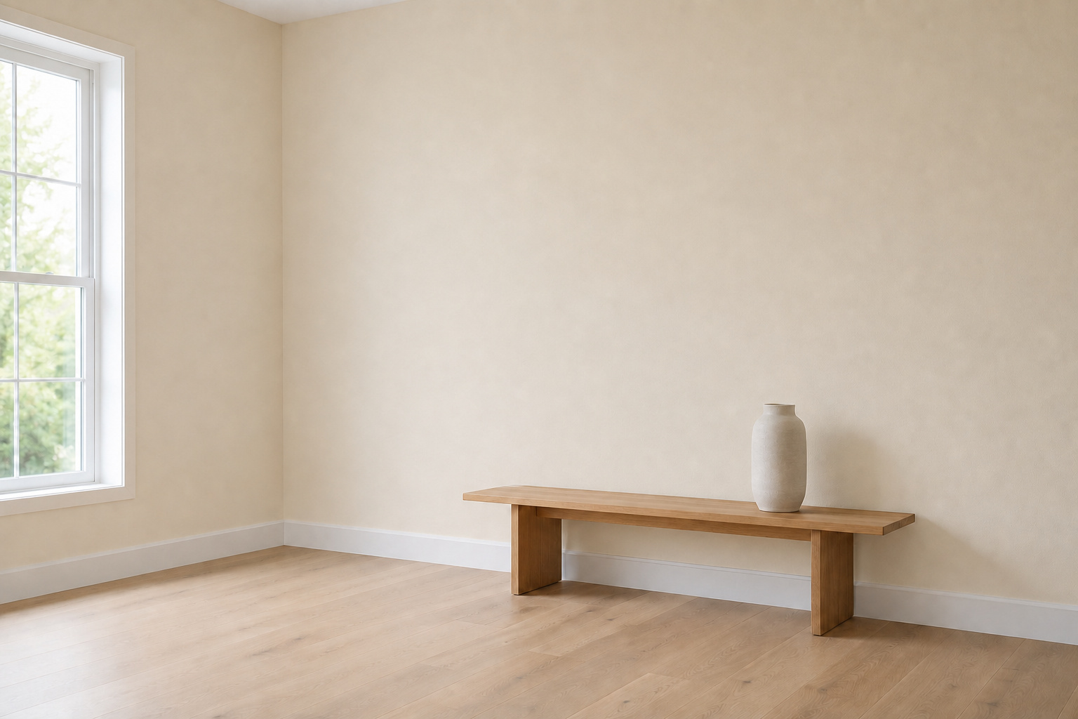 Room with both walls painted Sisal
