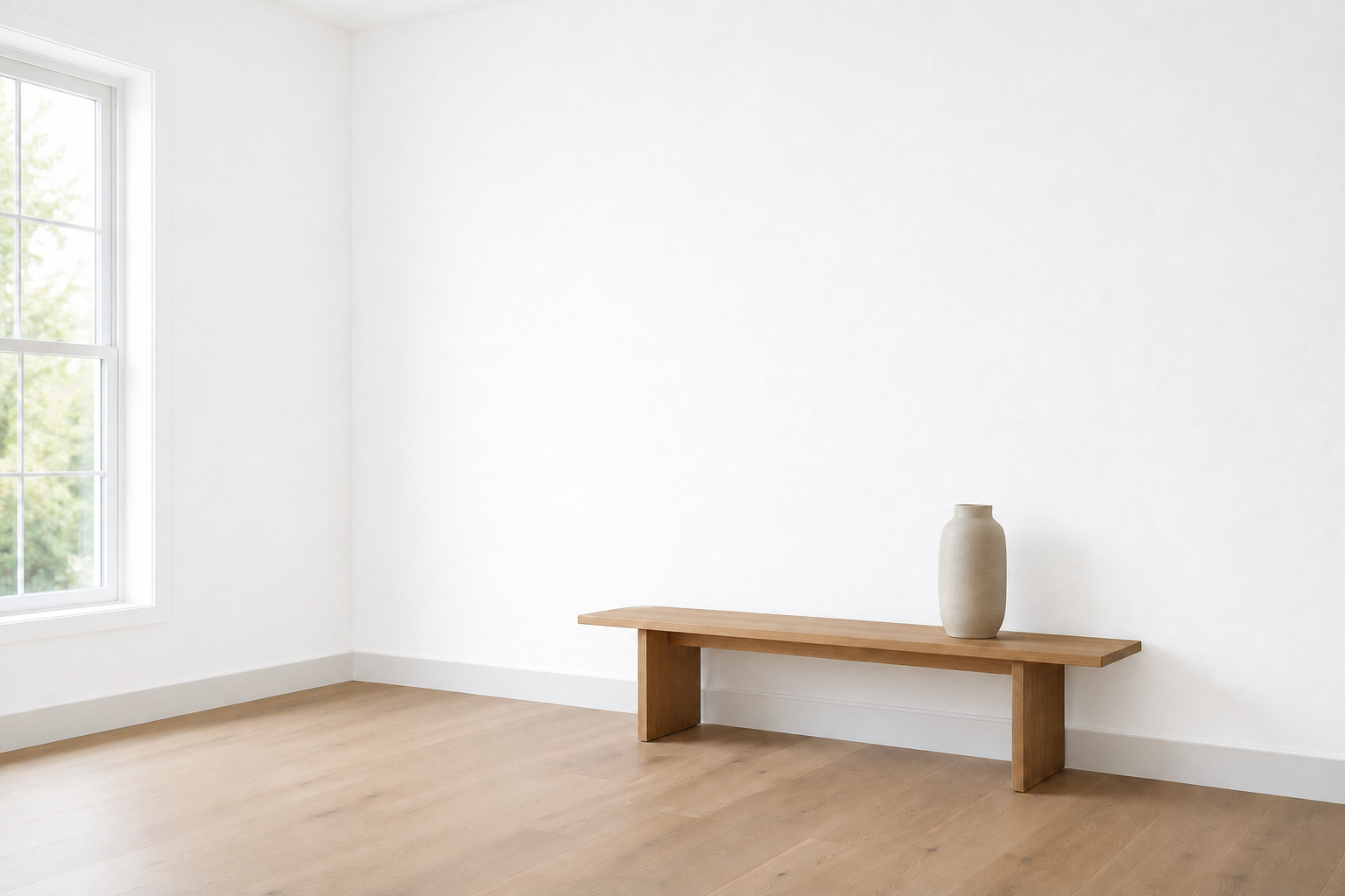 Room with both walls painted Vivid White