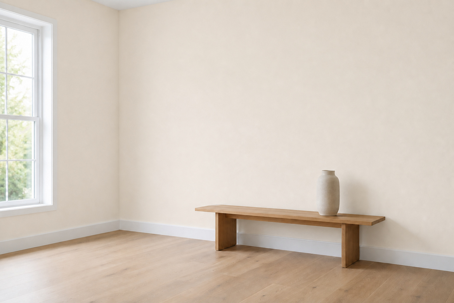 Room with both walls painted Whisper White